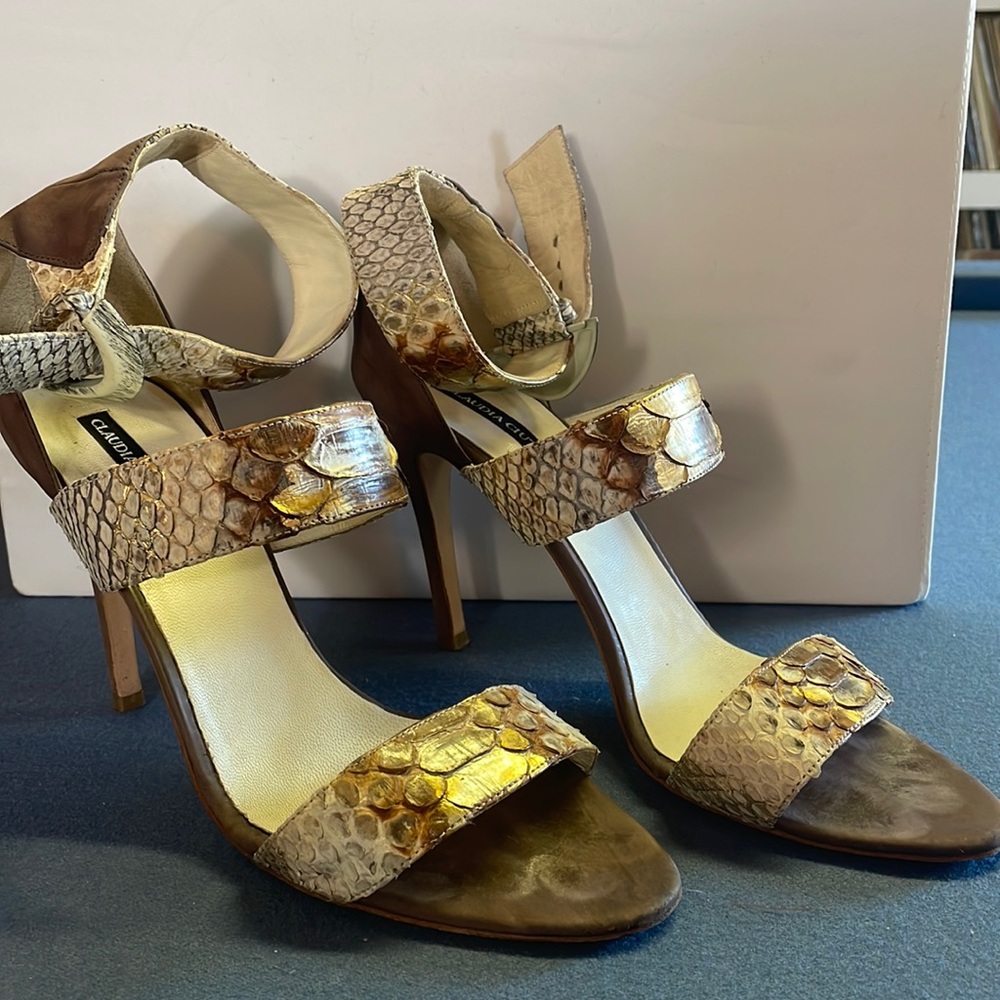 Gorgeous Python Strappy Heel with Ankle buckle